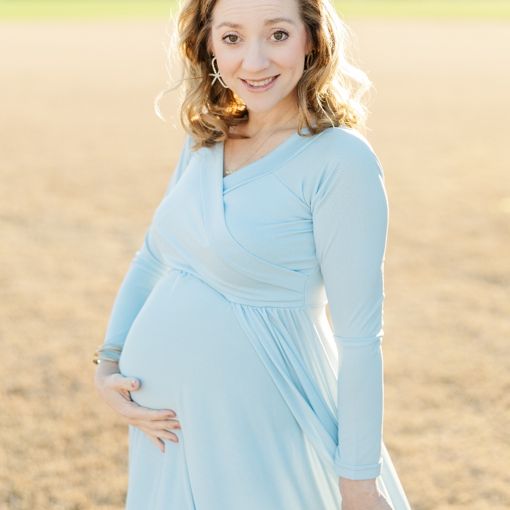 Baby Blue Saslax maternity photoshoot dress, size S